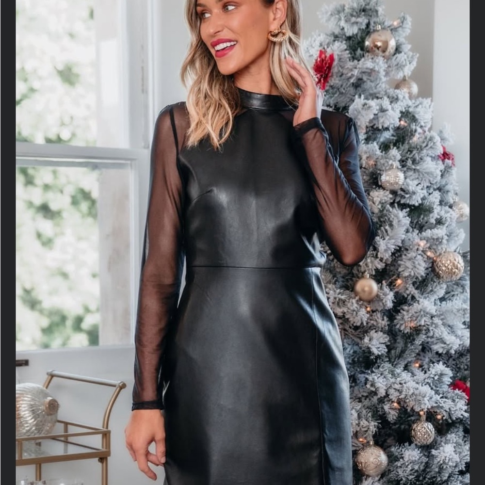 Elegant Black Sheer Sleeve Dress